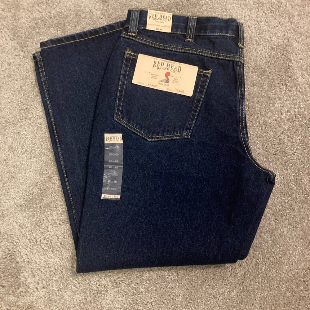 NWT redhead mens denim jeans size 38/30